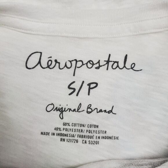 Aeropostale Graphic Short Sleeve Tee Shirt White Small - Picture 3 of 6